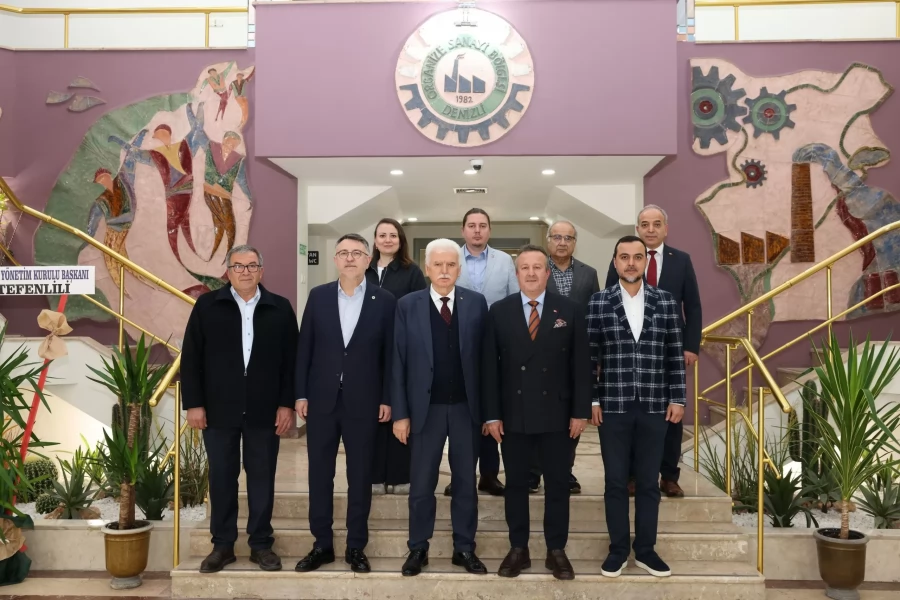 DENİZLİ TİCARET BORSASI YÖNETİMİNDEN DENİZLİ OSB YÖNETİMİNE TEBRİK ZİYARETİ